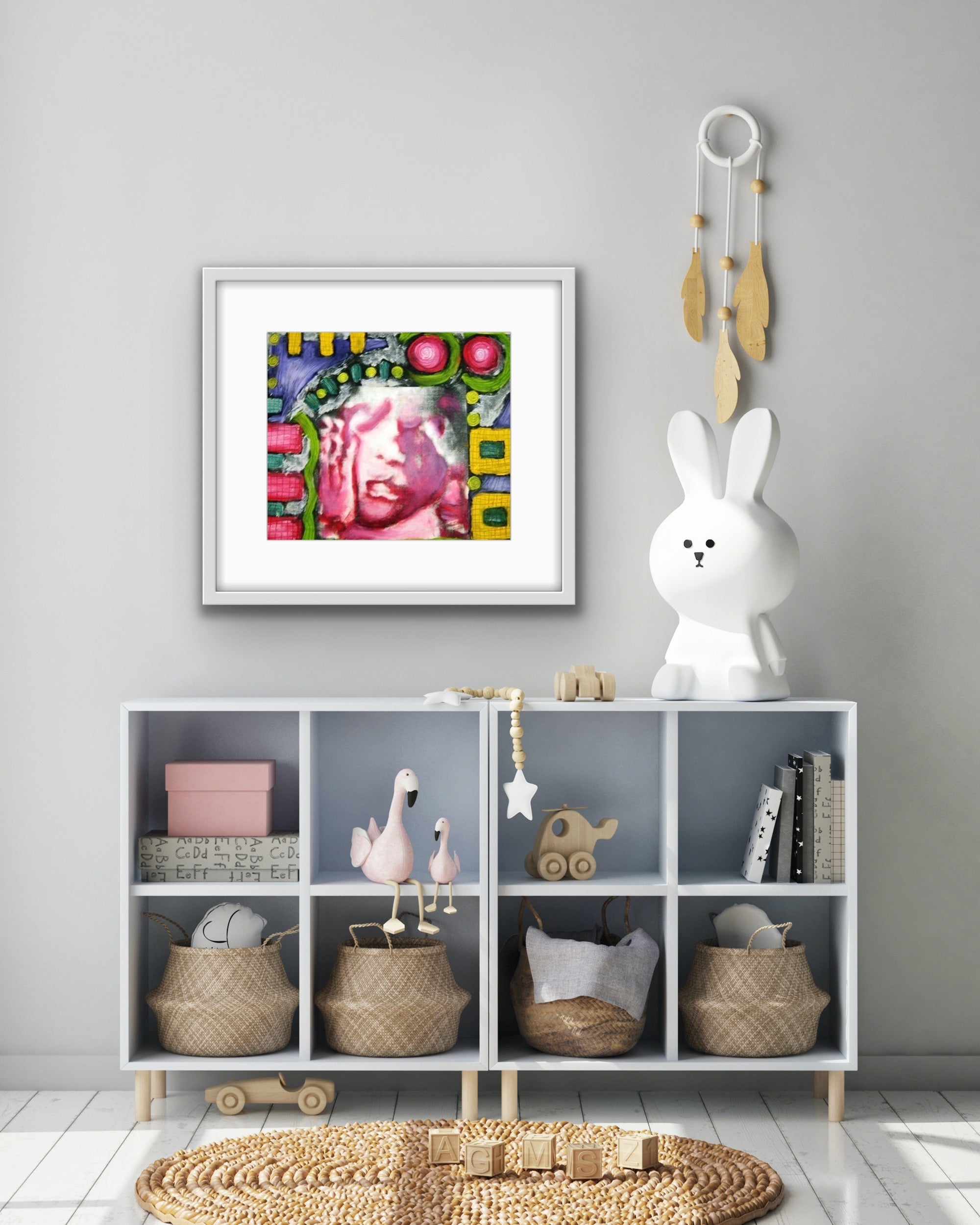 Custom Framed Ultrasound Oil Painting