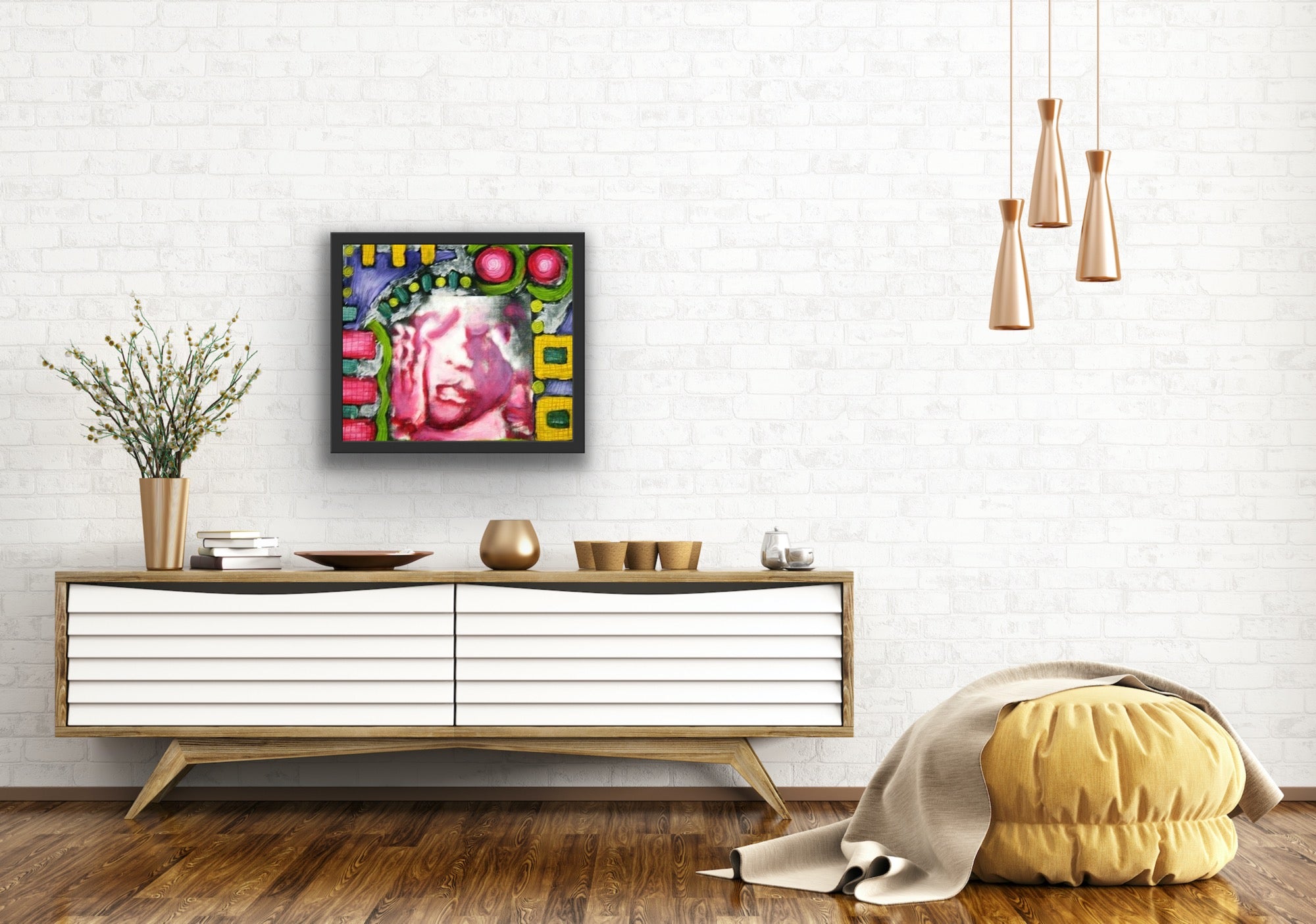 Custom Framed Ultrasound Oil Painting